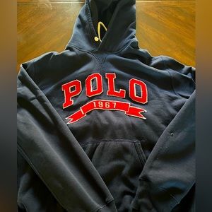 Men’s Polo 1967 hoodie in blue. Size L